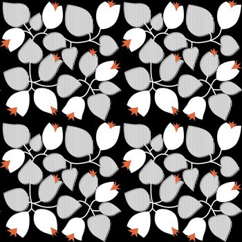 黑底花卉印花华亿平台图片