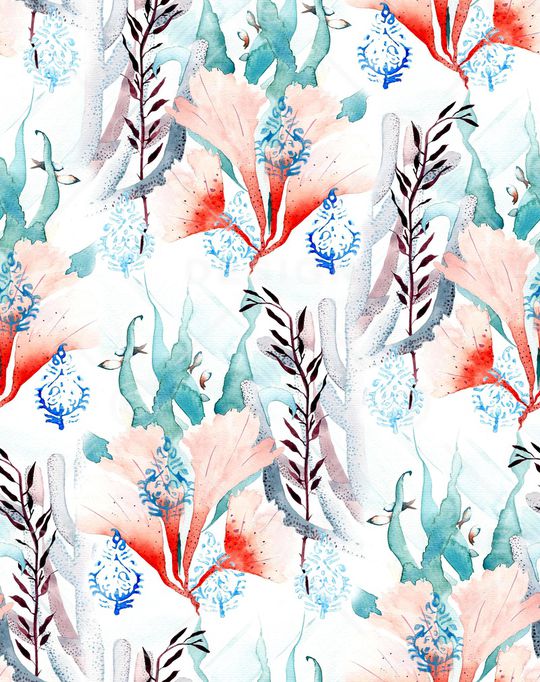 珊瑚印花华亿平台图片