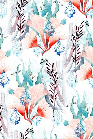 珊瑚印花华亿平台图片