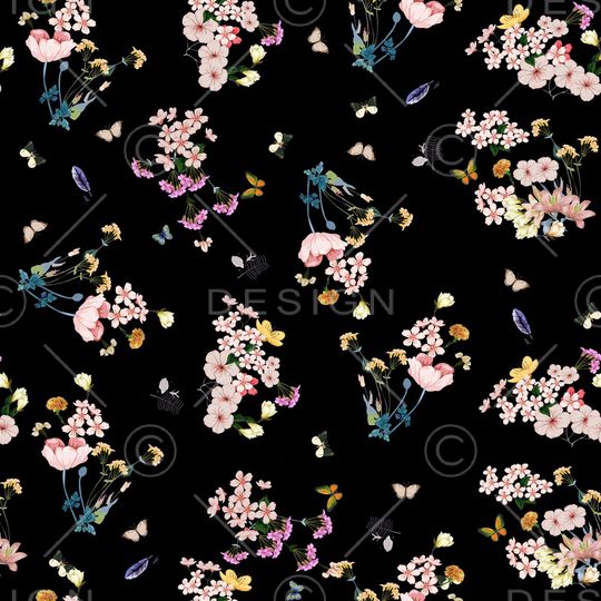 彩底花卉印花华亿平台图片