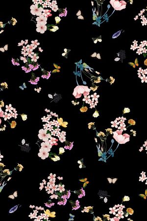 彩底花卉印花华亿平台图片