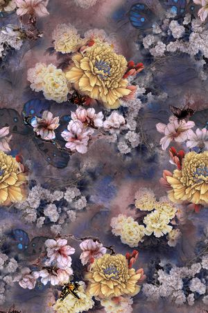 花卉印花华亿平台图片