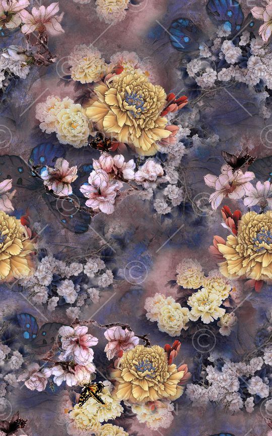 花卉印花华亿平台图片