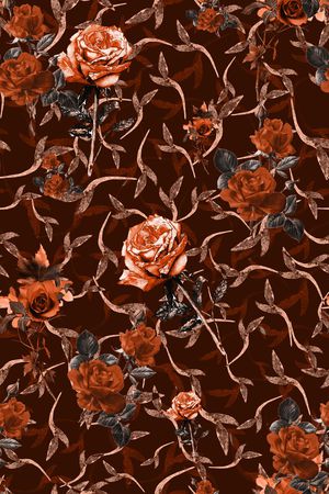 玫瑰花印花华亿平台图片