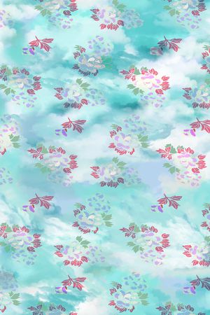 抽象花卉印花华亿平台图片