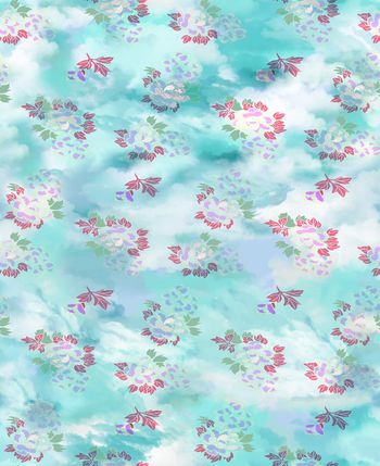 抽象花卉印花华亿平台图片