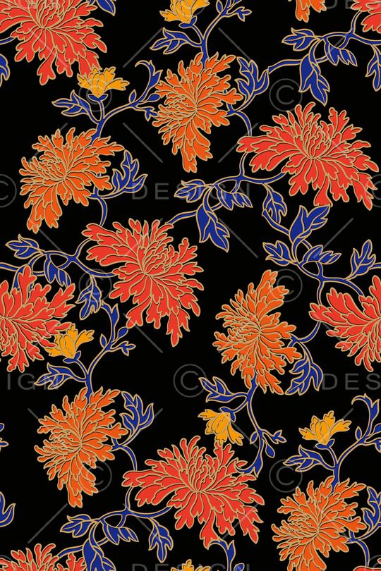 菊花印花华亿平台图片