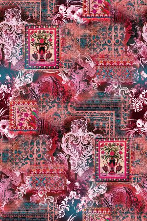 复古印花华亿平台图片