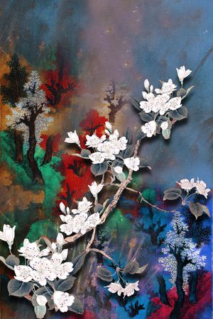 中国风定位花印花华亿平台图片