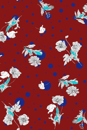 线条花卉印花华亿平台图片