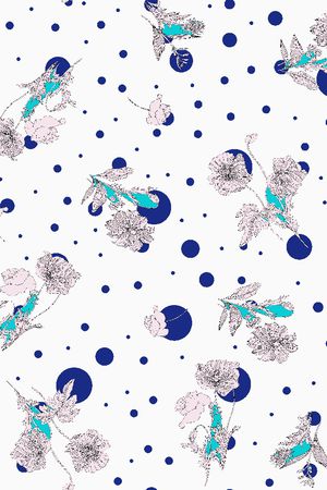 线条花卉印花华亿平台图片