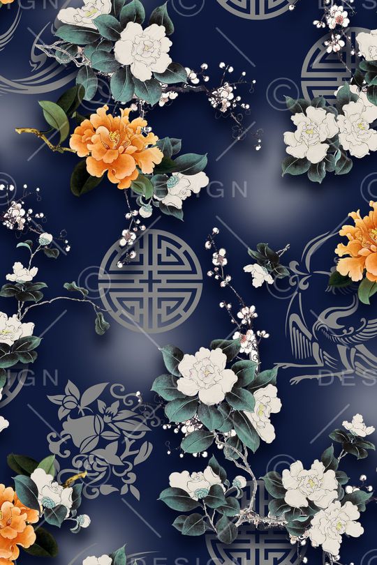 唐装印花华亿平台图片