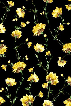 清爽底花卉印花华亿平台图片