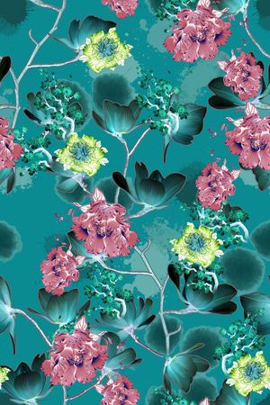 连衣裙印花华亿平台图片