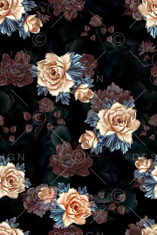 连衣裙印花华亿平台图片