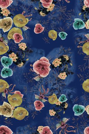 连衣裙印花华亿平台图片