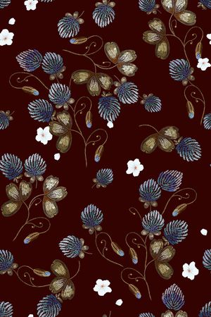 黑底花卉印花华亿平台图片