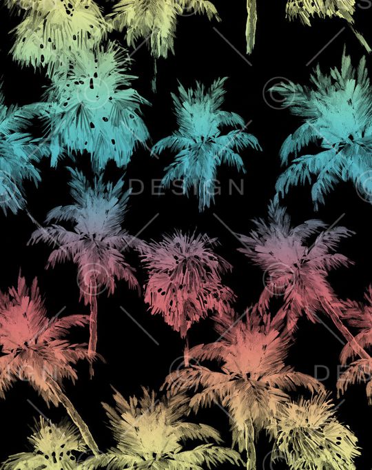 椰子树印花华亿平台图片