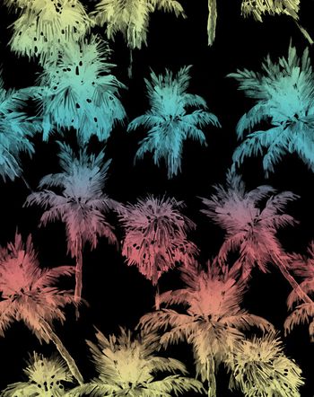 椰子树印花华亿平台图片