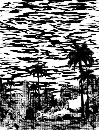 椰子树印花华亿平台图片