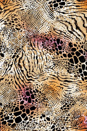 抽象动物纹印花华亿平台图片