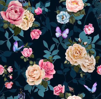 彩底花卉印花华亿平台图片