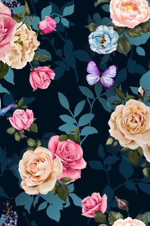 彩底花卉印花华亿平台图片