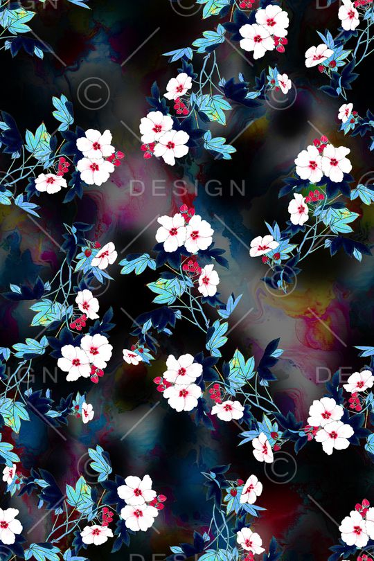 花卉印花华亿平台图片