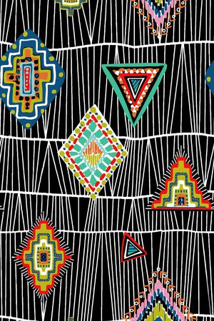 几何花卉印花华亿平台图片