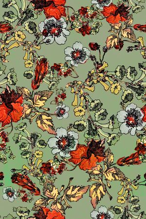 抽象花卉印花华亿平台图片