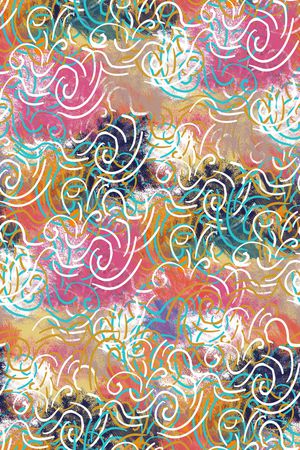 抽象男装印花华亿平台图片