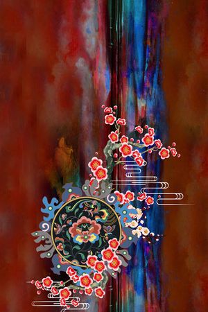 梅花印花华亿平台图片