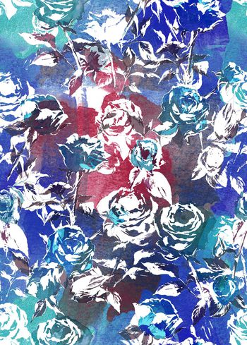 抽象花卉印花华亿平台图片