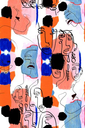 卡通人物印花华亿平台图片