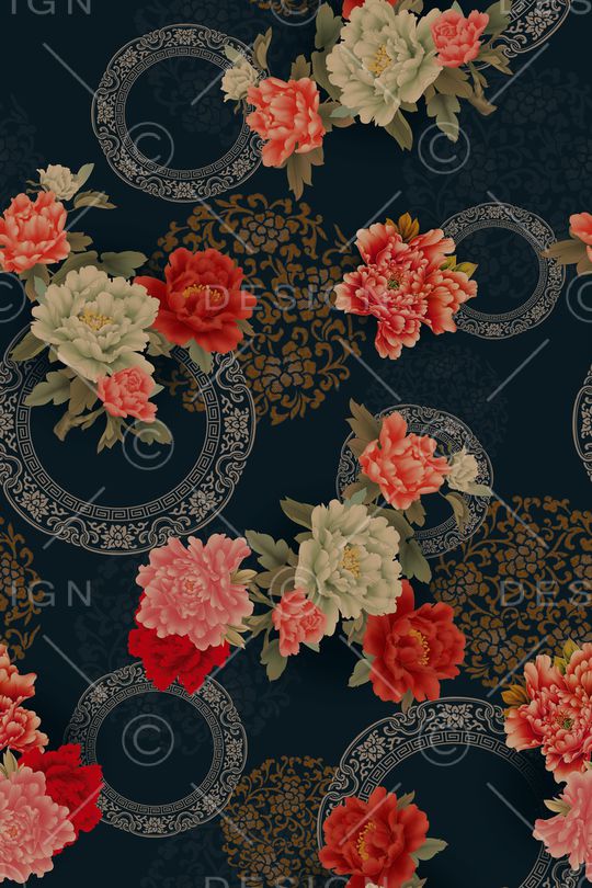 花卉印花华亿平台图片