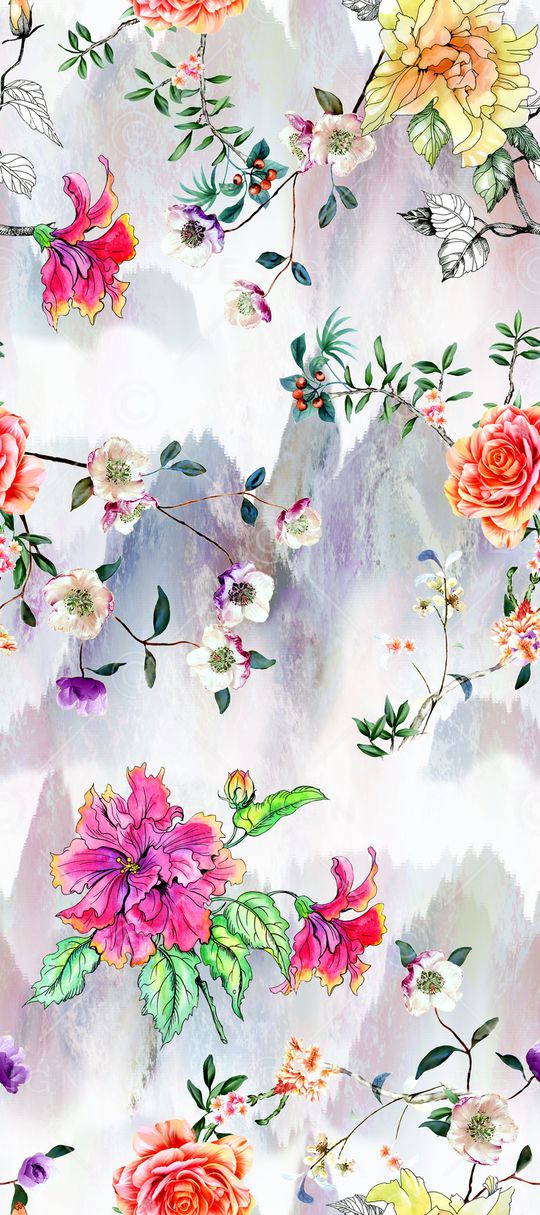 花卉印花华亿平台图片