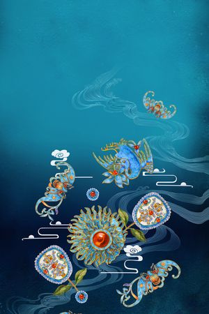 中国风定位花印花华亿平台图片