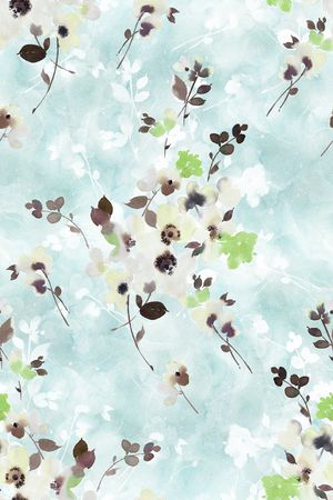 清爽底花卉印花华亿平台图片