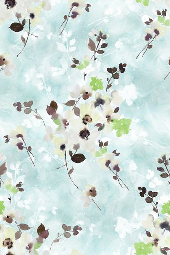 清爽底花卉印花华亿平台图片