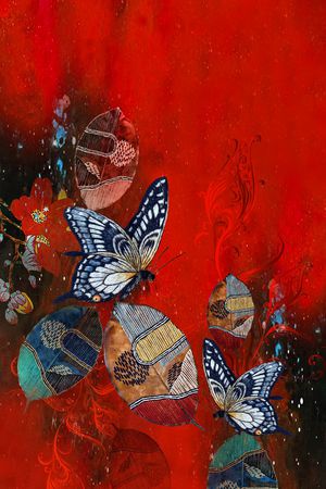 中国风定位花印花华亿平台图片