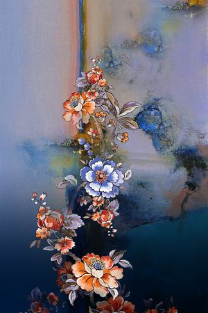 中国风定位花印花华亿平台图片