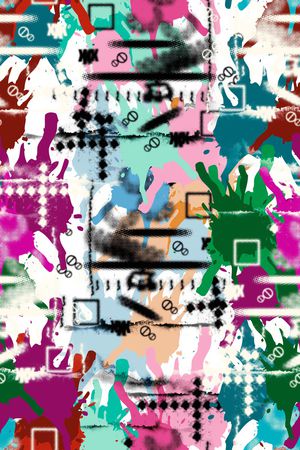 抽象男装印花华亿平台图片