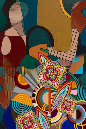 几何印花华亿平台图片