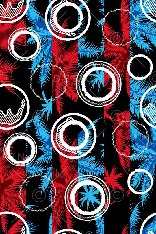 椰子树印花华亿平台图片