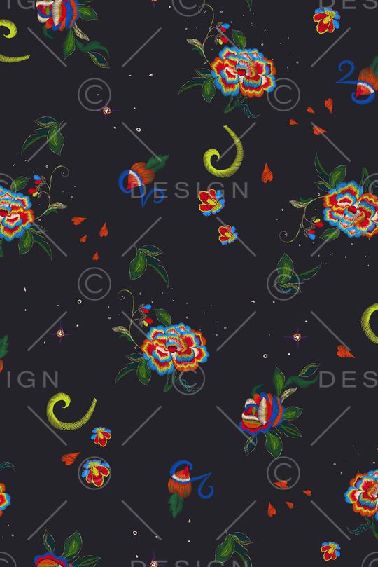 花卉印花华亿平台图片