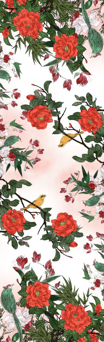 丝巾定位花印花华亿平台图片