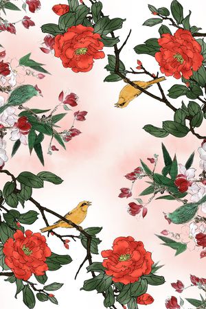 丝巾定位花印花华亿平台图片