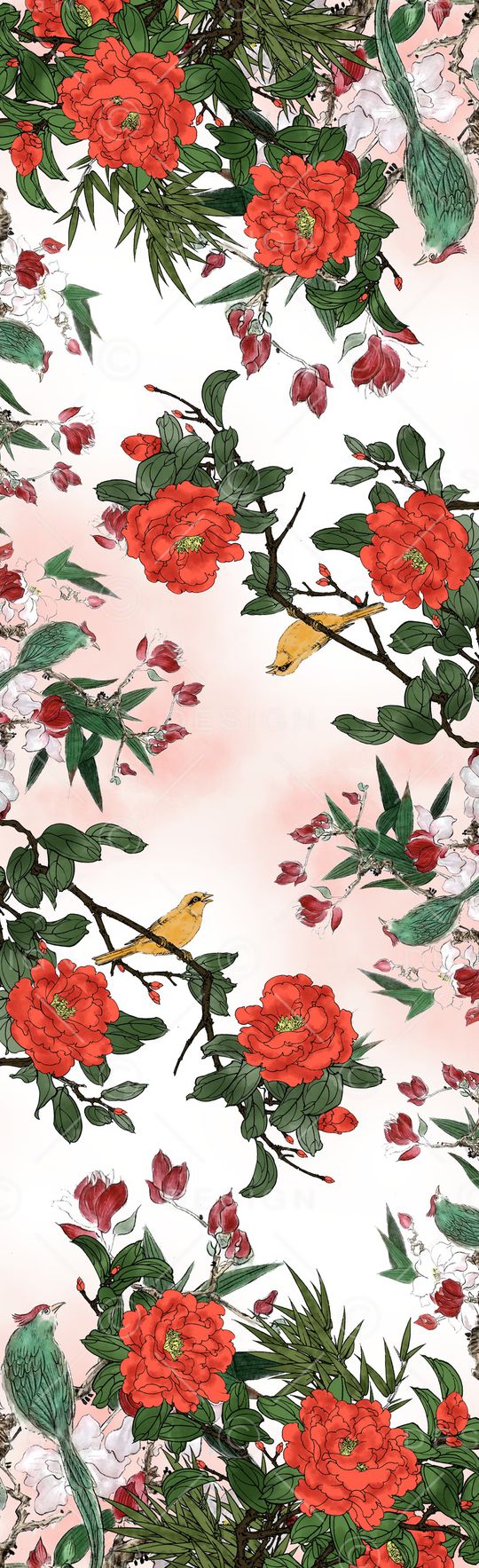 丝巾定位花印花华亿平台图片