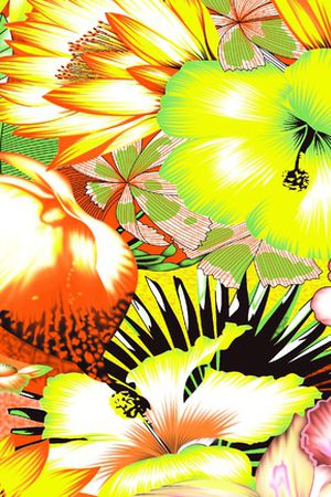 网纱雪纺系列印花华亿平台图片