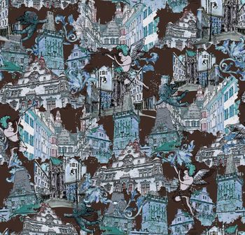 1357269-200901水彩街景回路咖啡